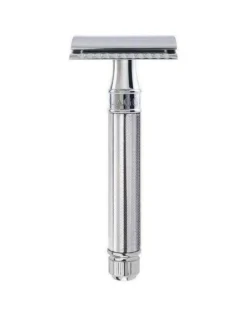 Edwin Jagger DE Safety Razor, 'Extra Grip' Handle, Knurled Chrome -Men's Shaving Products Store Edwin Jagger DE Safety Razor Extra Grip Handle Knurled Chrome 3