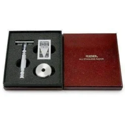 Feather AS-D2 Stainless Safety Razor With Stand -Men's Shaving Products Store Feather AS D2 Stainless Safety Razor with Stand 3