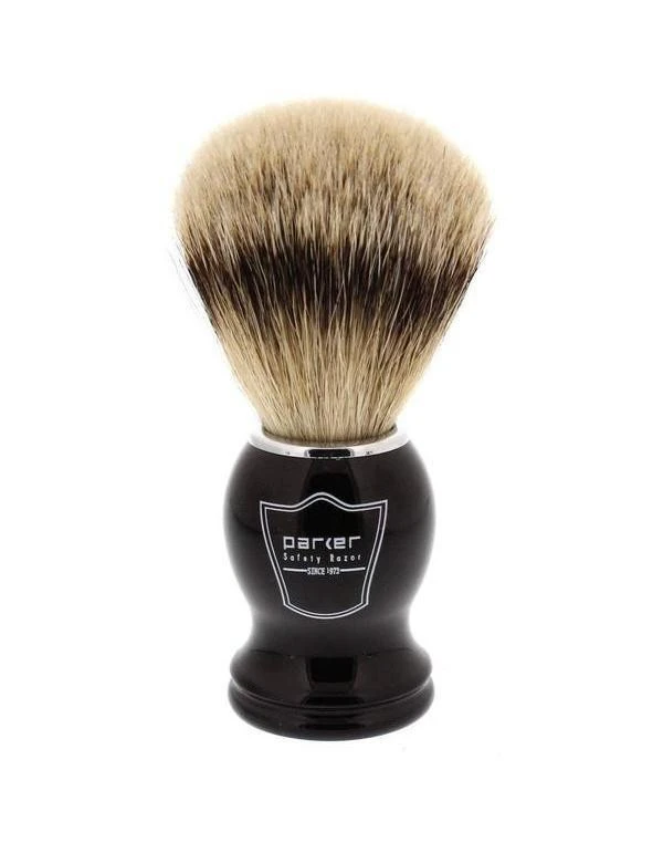 Parker® Parker BHST Silvertip Badger Shaving Brush, Black Handle 2 Parker® Parker BHST Silvertip Badger Shaving Brush, Black Handle - Image 2