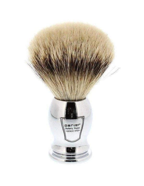 Parker® Parker CHST Silvertip Badger Shaving Brush, Chrome Handle 2 Parker® Parker CHST Silvertip Badger Shaving Brush, Chrome Handle - Image 2