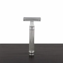 Edwin Jagger DE Safety Razor, 'Extra Grip' Handle, Knurled Chrome