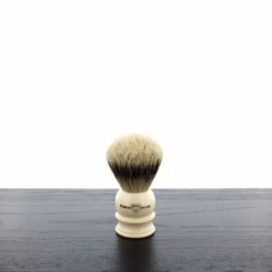 Edwin Jagger Silver Tip Badger Shaving Brush, Medium, Imitation Ivory
