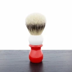 WCS Two-Tone Tall Silvertip Shaving Brush, Red & White