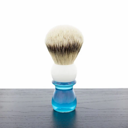 WCS Two-Tone Tall Silvertip Shaving Brush, Blue & White 1 WCS Two-Tone Tall Silvertip Shaving Brush, Blue & White