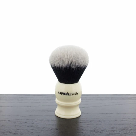 Yaqi White Handle Synthetic Shaving Brushes, Tuxedo Knot 1 Yaqi White Handle Synthetic Shaving Brushes, Tuxedo Knot