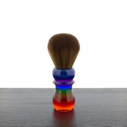 Yaqi Brown Synthetic Shaving Brush, Rainbow Handle