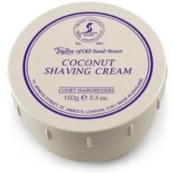 Taylor Of Old Bond Street Shaving Cream Bowl, Coconut, 150g -Men's Shaving Products Store Taylor of Old Bond Street Shaving Cream Bowl Coconut 150g 3