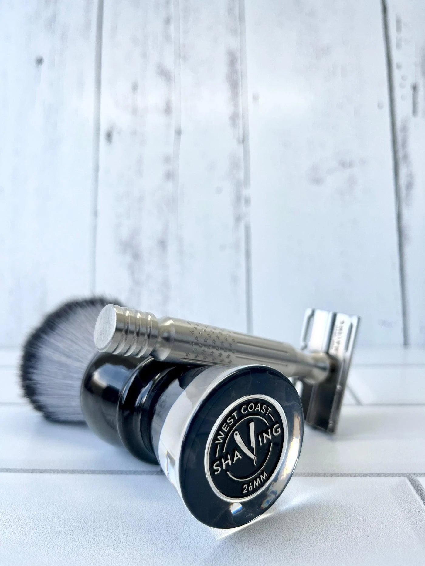 WCS Clear Smoke Shaving Brush, Burlwood 2 WCS Clear Smoke Shaving Brush, Burlwood - Image 2