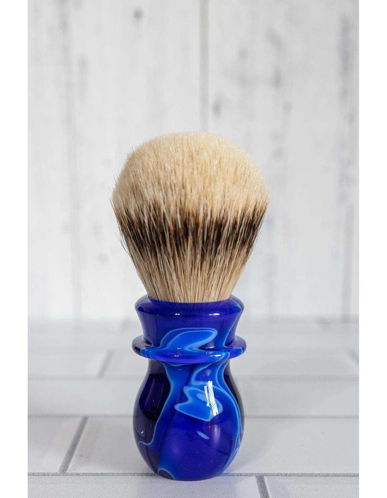 WCS Marble Collection Shaving Brush, Admiral Blue 2 WCS Marble Collection Shaving Brush, Admiral Blue - Image 2