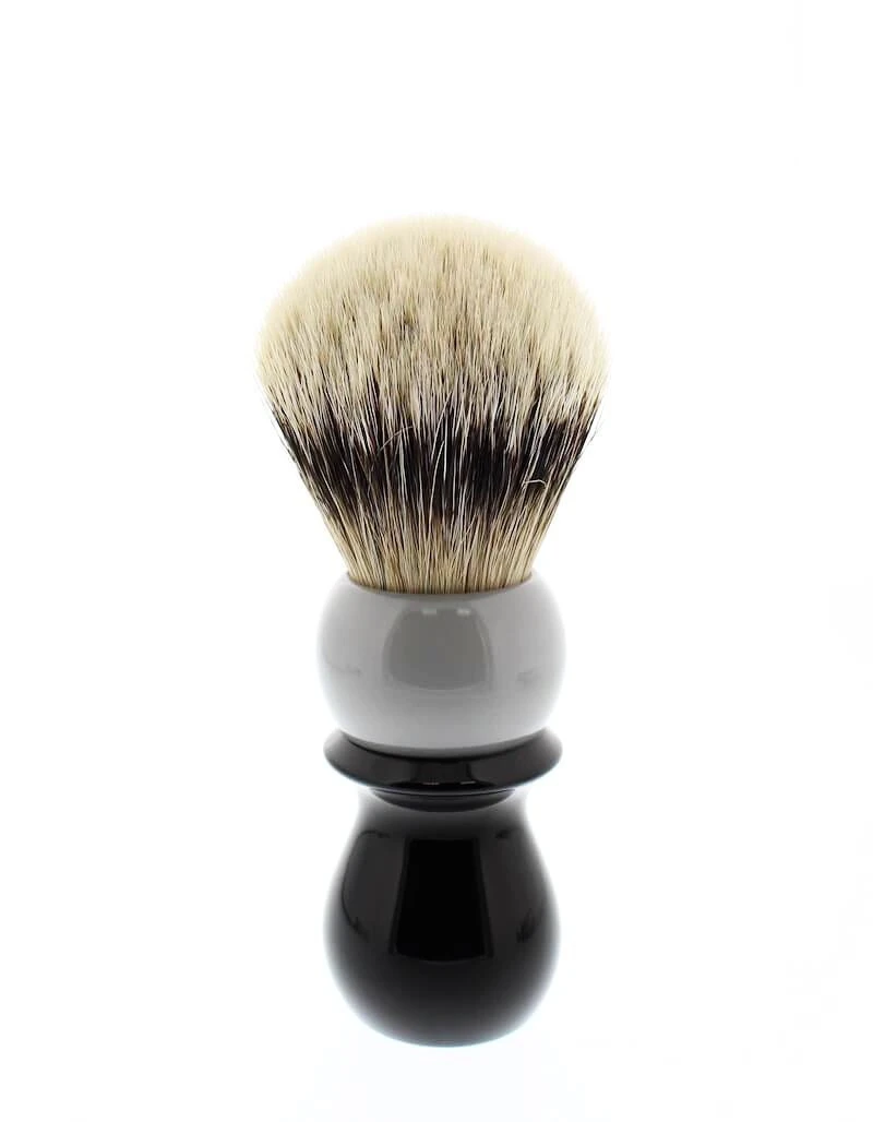 WCS Two-Tone Tall Silvertip Shaving Brush, Grey & Black 2 WCS Two-Tone Tall Silvertip Shaving Brush, Grey & Black - Image 2