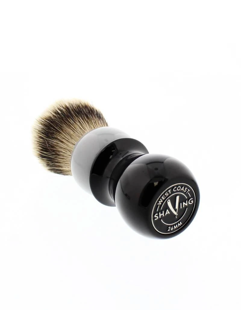 WCS Two-Tone Tall Silvertip Shaving Brush, Grey & Black 3 WCS Two-Tone Tall Silvertip Shaving Brush, Grey & Black - Image 3