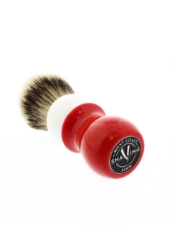 WCS Two-Tone Tall Silvertip Shaving Brush, Red & White 6 WCS Two-Tone Tall Silvertip Shaving Brush, Red & White -Men's Shaving Products Store WCS Two Tone Tall Silvertip Shaving Brush Red White 3