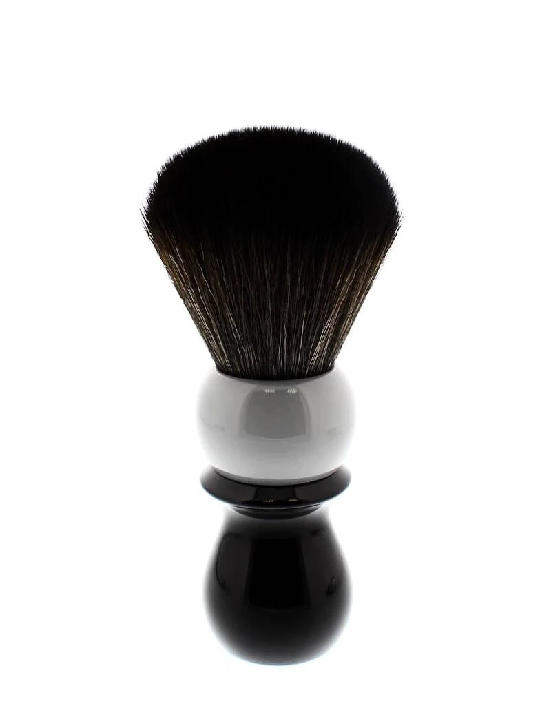 WCS Two-Tone Tall Synthetic Shaving Brush, Grey & Black 2 WCS Two-Tone Tall Synthetic Shaving Brush, Grey & Black - Image 2