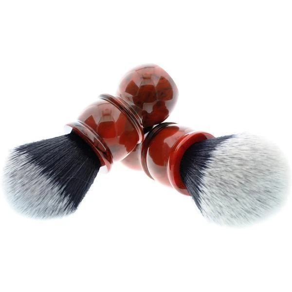 Yaqi Red Marble Handle Tuxedo Synthetic Shaving Brushes 3 Yaqi Red Marble Handle Tuxedo Synthetic Shaving Brushes - Image 3
